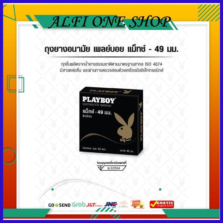 KONDOM PLAYBOY MATCH UKURAN 49 MM (1 KOTAK ISI 3 SACHET) KUALITAS BERKELAS 