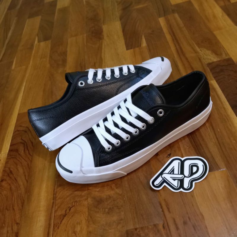 Converse Jack Purcell Leather Ox Black Sepatu