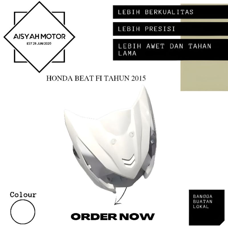 Cover Bodi Batok Depan Tameng Honda Beat FI Warna Biru Tahun 2015