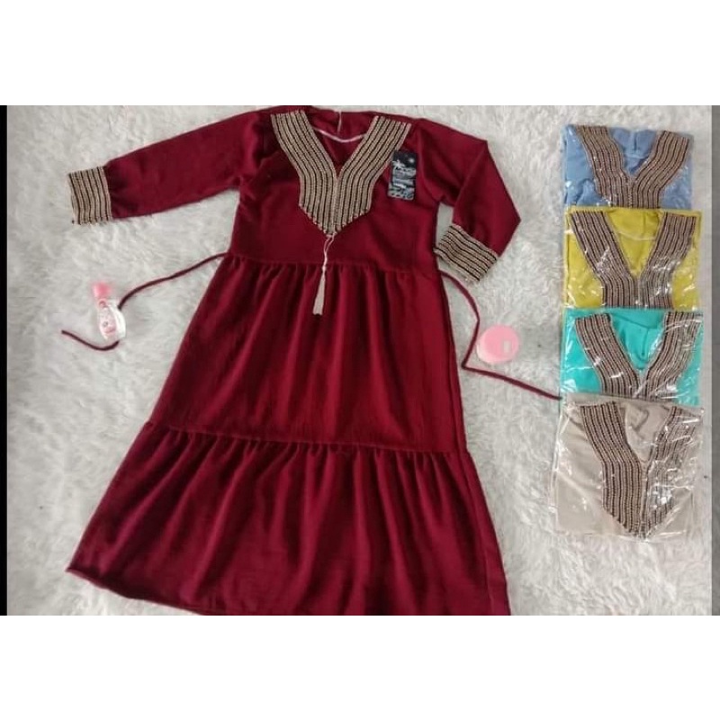 KAFTAN TSAMIRA VIRAL DRESS RENDA FREE BELT