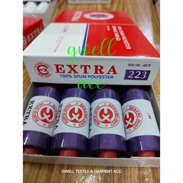 500 METER  BENANG  JAHIT MERK EXTRA WARNA  WARNI  ( Harga per 1 pcs )