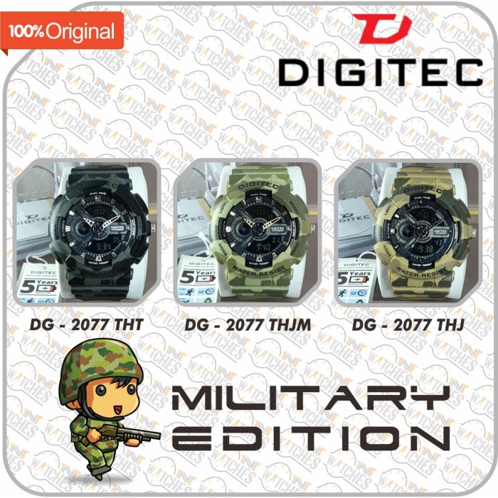 Diskon Spesial Populer Jam Tangan Digitec Dg-2077/ Dg 2077 / Dg2077 Watch Loreng Terlaris