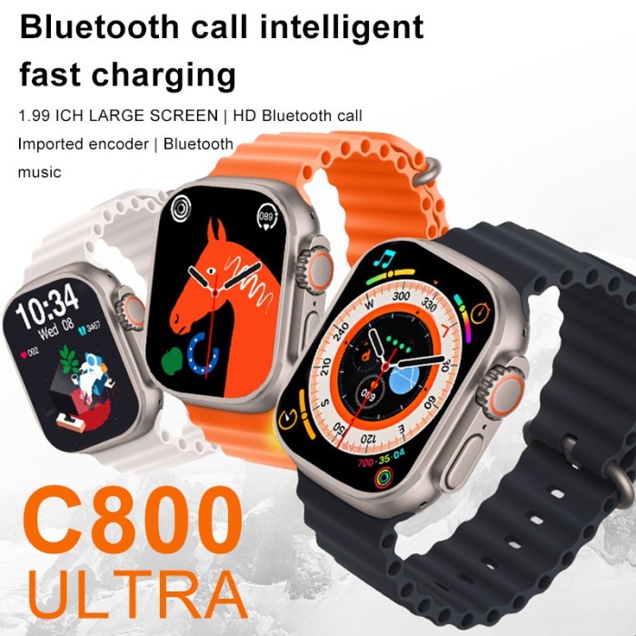 Flash Sale Jam Tangan C800 Ultra Smartwatch Series 8 Smart Watch 1.99 Inch Terbaru