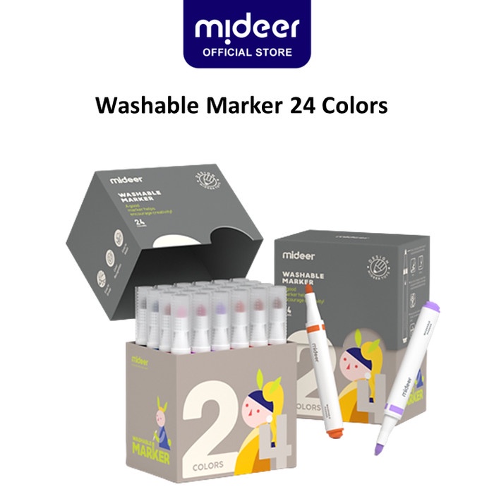 

Terlaris Mideer Washable Markers 24 Colors Mainan Edukasi Anak Md4163