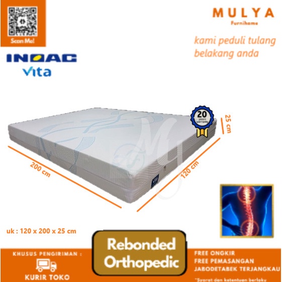 Terlaris Kasur Inoac Rebonded Orthopedic Vita Foam Uk 120X200