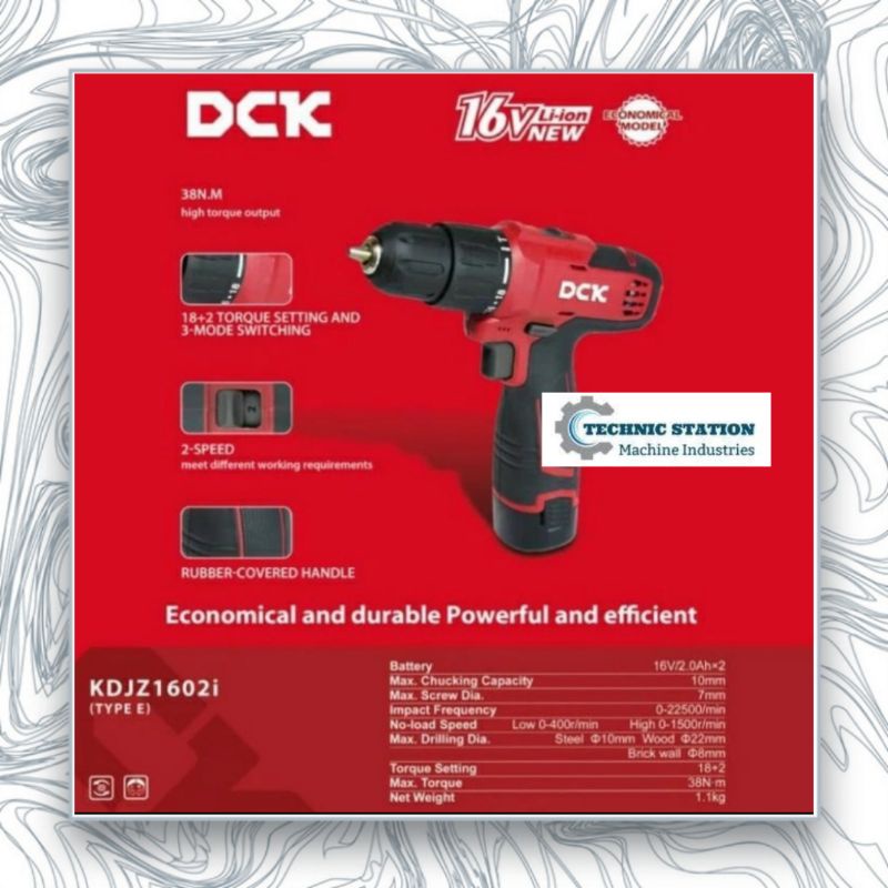 Bor Batere Battery 10MM Cordless Drill DCK KDJZ1602iE 26V Reversible