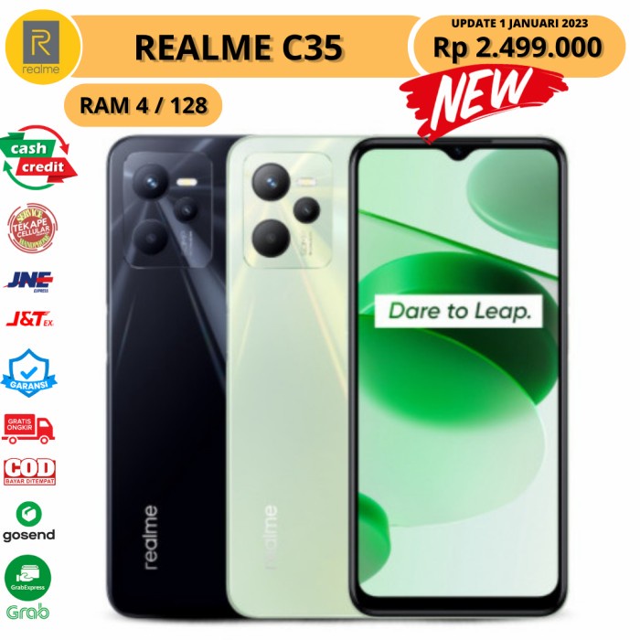 Handphone baru Realme C35 Ram 4/128 cash dan kredit