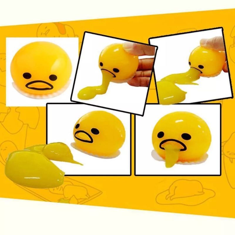 hokkiterus21⭐⭐⭐⭐⭐Mainan TELUR MUNTAH squishy Gudetama squishy smile squishy telur mainan anak lucu S040