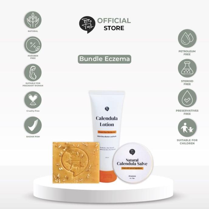 Biotalk Bundle Eczema Psoriasis Eksim Lotion Calendula Healing Salve