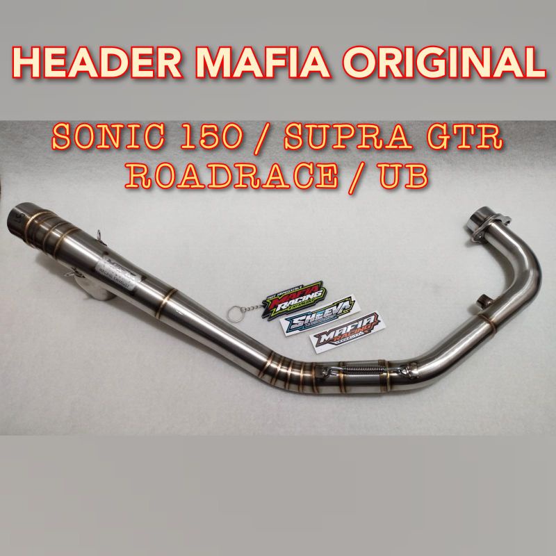 HEADER KNALPOT MAFIA ORIGINAL LEHERAN KNALPOT SONIC 150 SUPRA GTR ROADRACE KHUSUS UB BY MAFIA