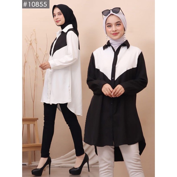 PullBear Tunik hitam putih tunik putih hitam tunik jumbo fit to xxl ld 110 tunik shakila import tuni