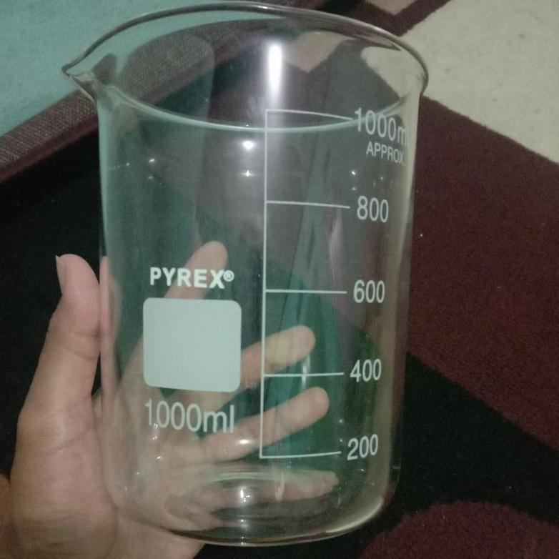 Terjangkau Beaker gelas/ gelas kimia 1000ml pyrex !!