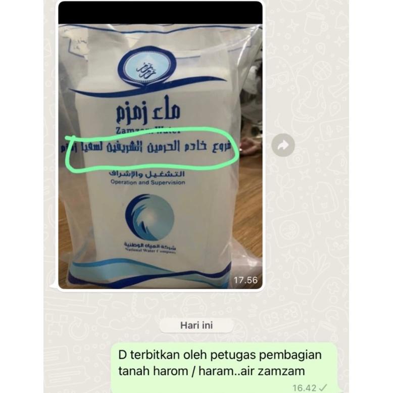 

Terbaru - Air Zam Zam 5 Liter Original Dan Asli Tanpa Campuran. Ajaj Clo ,.