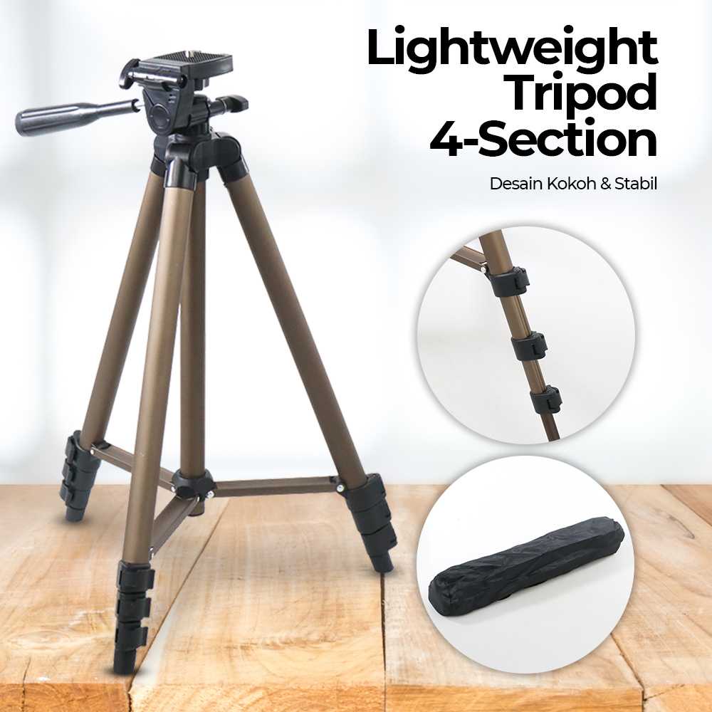 Weifeng Lightweight Tripod Stand 4-Section Aluminium - WT3130