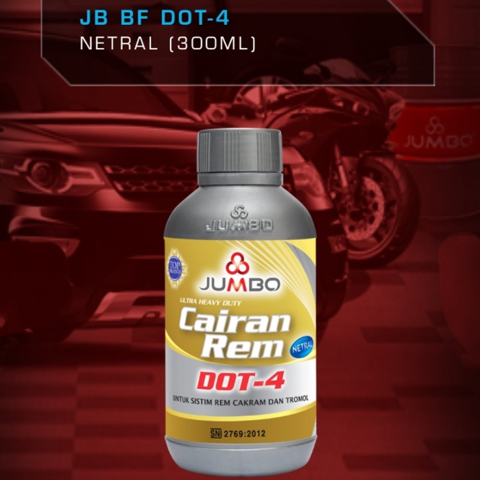 Terlaris Jumbo Brake Fluid/Cairan/Minyak Rem Dot 4/Dot4 (Clear/Netral) 300Ml