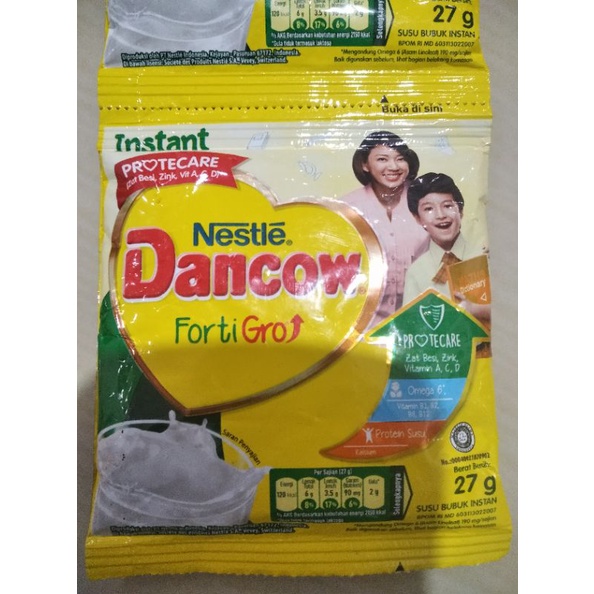 

Dancow fortigro sachet instant susu bubuk 26g exp jun 2026