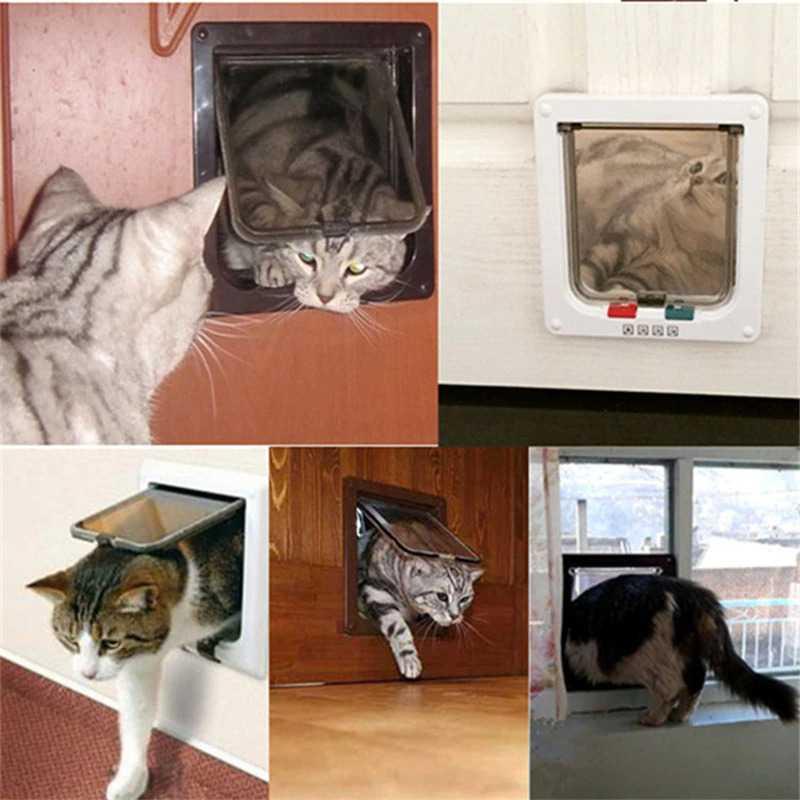 KOVELY Lubang Pintu Kucing Anjing Flap Door 4 Way Lock Size M - CFB34