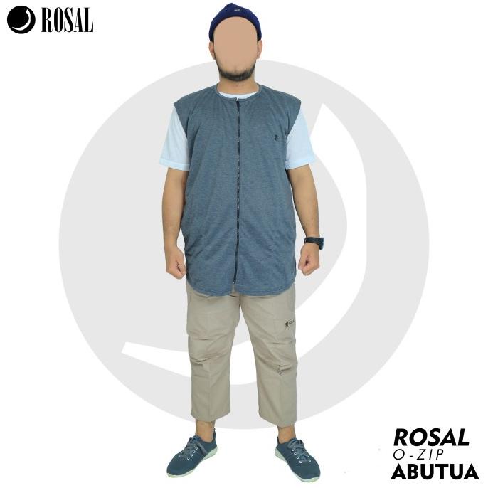 ROSAL Rompi Sholat Bahan Kaos Oblong Zipper Jumbo Rompi Shalat