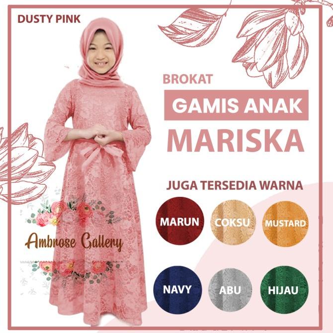 Gamis Pesta Anak Perempuan Brokat MARISKA Umur 4 5 6 7 8 9 10 11 12 13
