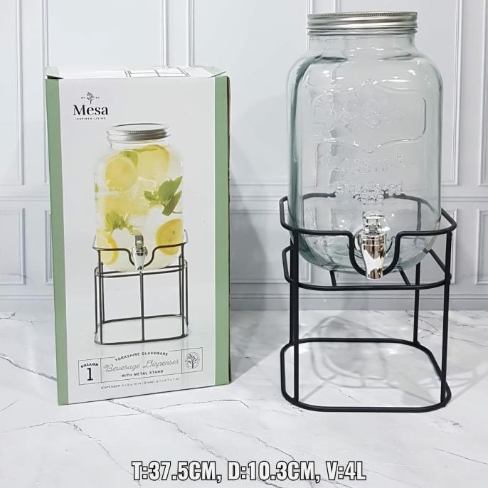 Dispenser Kaca 5L/ Dispenser Jus/ Glass Water Jug/ Water Tank