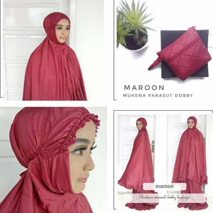 Mukena Traveling Premium Khadeeja Parasut Dobby Jumbo Adem Ringan