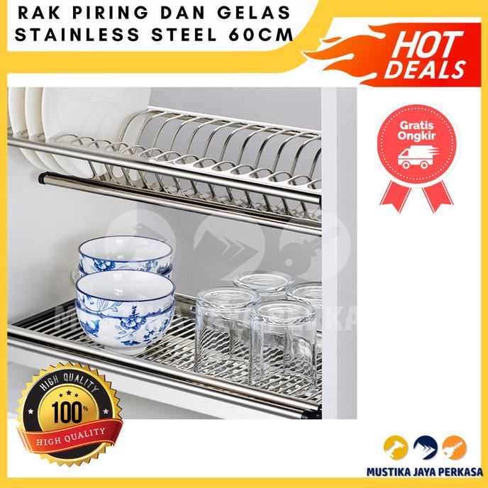 Rak Piring Rak Gelas Rak Piring Stainless 60 Cm