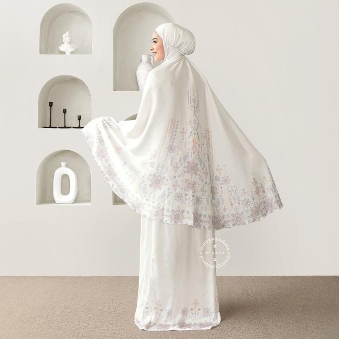 Mukena Travel Printing Miraya Folk BW