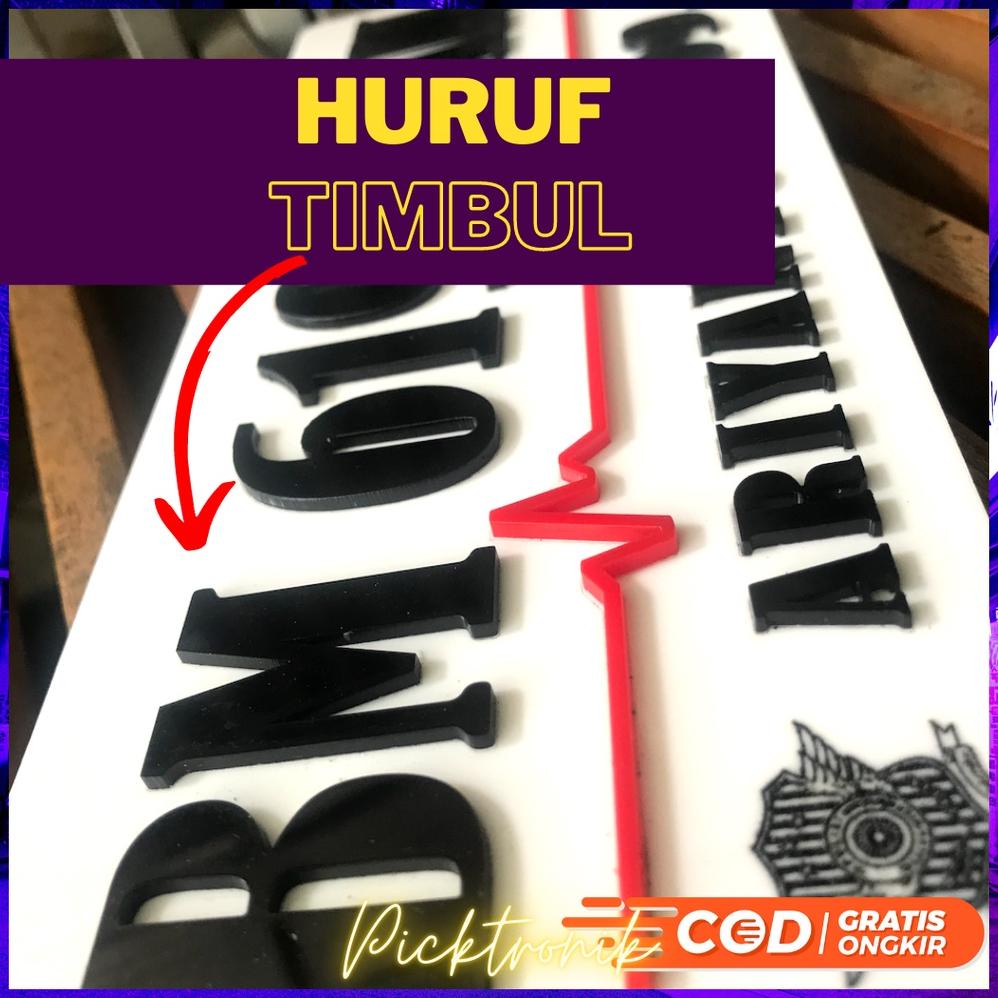 Trendy Plat Nomor Motor Putih Akrilik Custom Model  - Plat Nomor Putih Akrilik Timbul ..