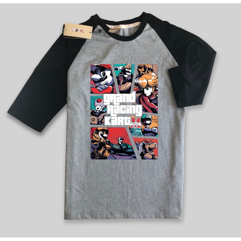 Kaos Raglan Super Mario Kart GTA