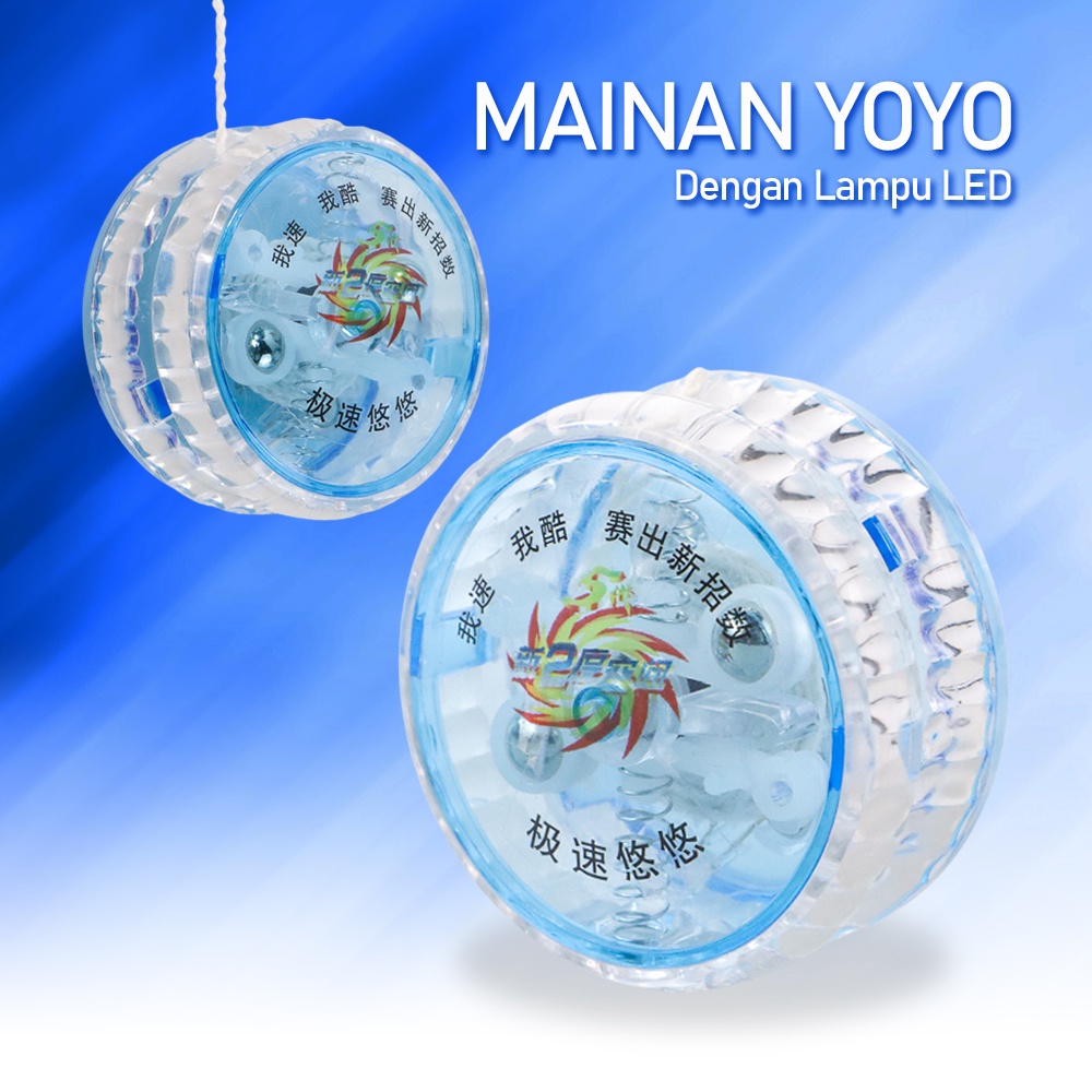 G8UI Hqyp Everlocity Mainan Yoyo Dengan Lampu Led9987bBlue Or-i