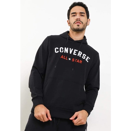 CONVERSE MENS HOODIE ALLSTAR LOGO BLACK SALE