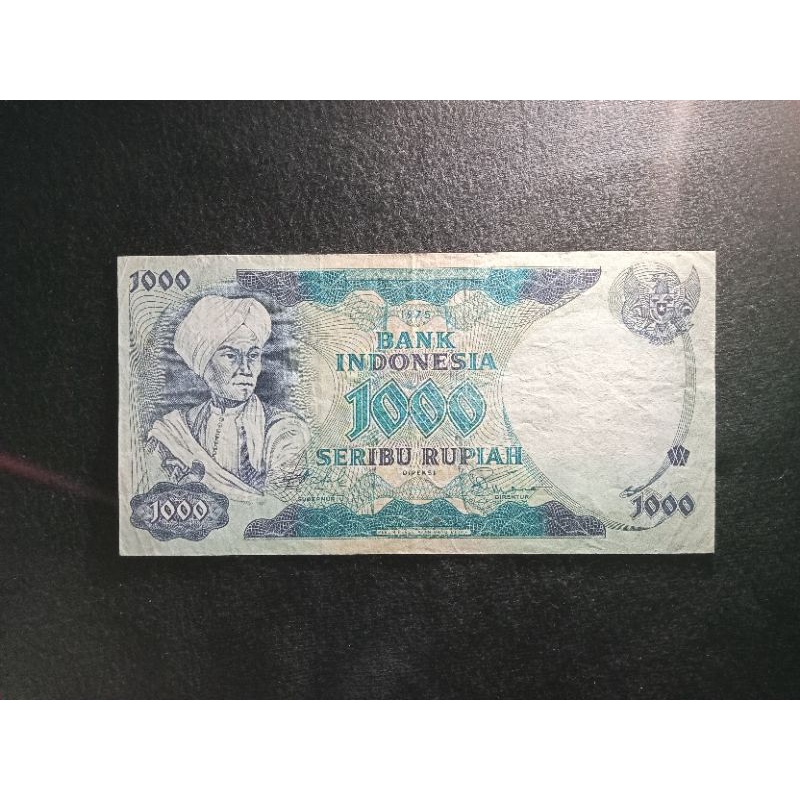 1000 rupiah diponegoro 1975 VF utuh