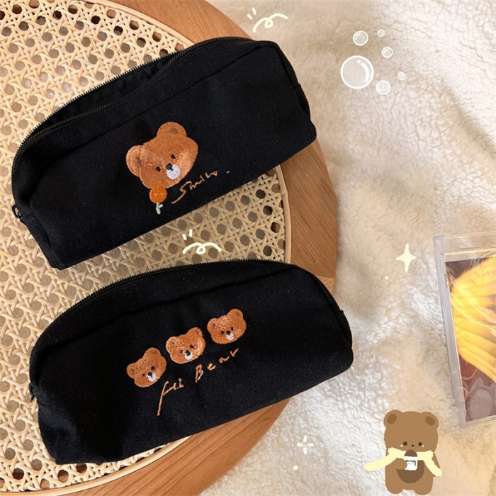 

TERBARU Pouch Tempat Pensil Tas Kanvas Makeup Dompet Bear Travel Stationery /ALAT TULIS