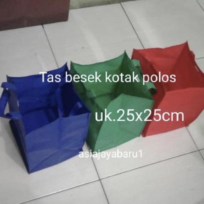 Produk Terbaik] LUSINAN(isi 12pcs)Tas Spunbond Kotak Nasi 25x25 -Goodie Bag Kotak Nasi