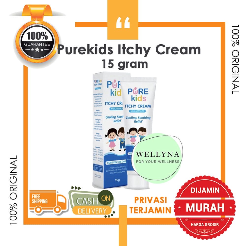 salep gatal pure kids itchy cream krim anti gatal untuk bayi dan anak