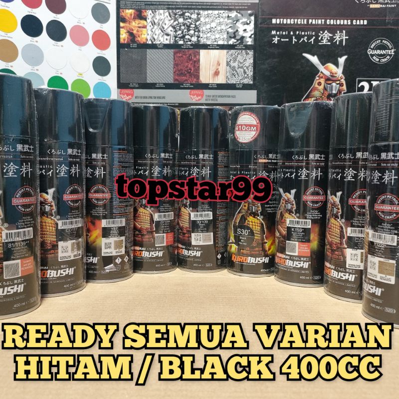 Pilok Pilox Cat Samurai Hitam Black Ready Berbagai Warna Hitam Metalic Metalik Doff Dop Mutiara H255 255 Y81 81 109 109A Y1222 1222 1139 CD111 111 S326 326 K159 159 400ml/cc