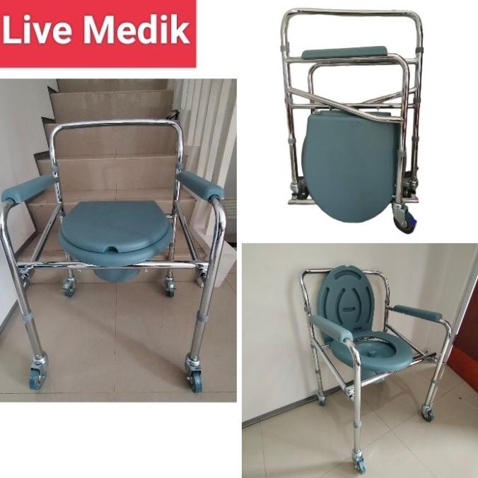 Commode Chair Roda Sella | Kursi Roda Bab | Kursi Toilet & Mandi Sweetliesstore