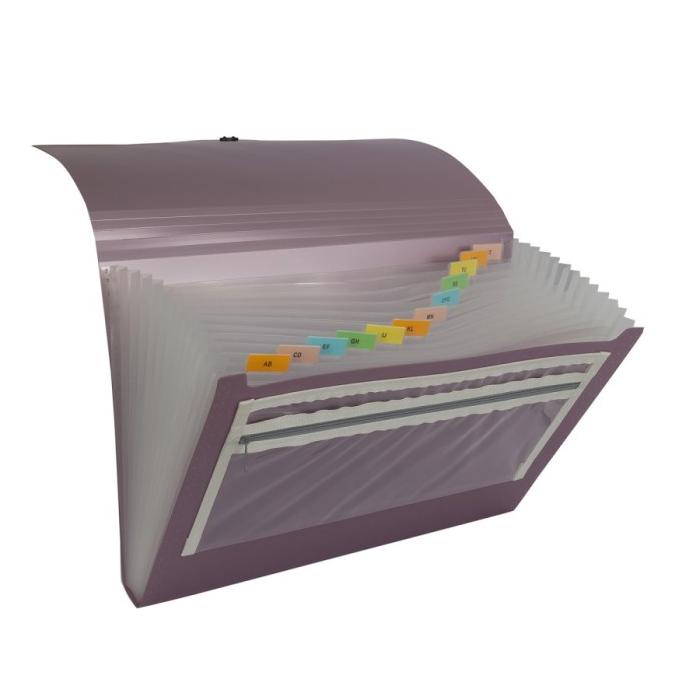 

Bantex Expanding File With Zipper Pocket Folio Lilac 3602 21