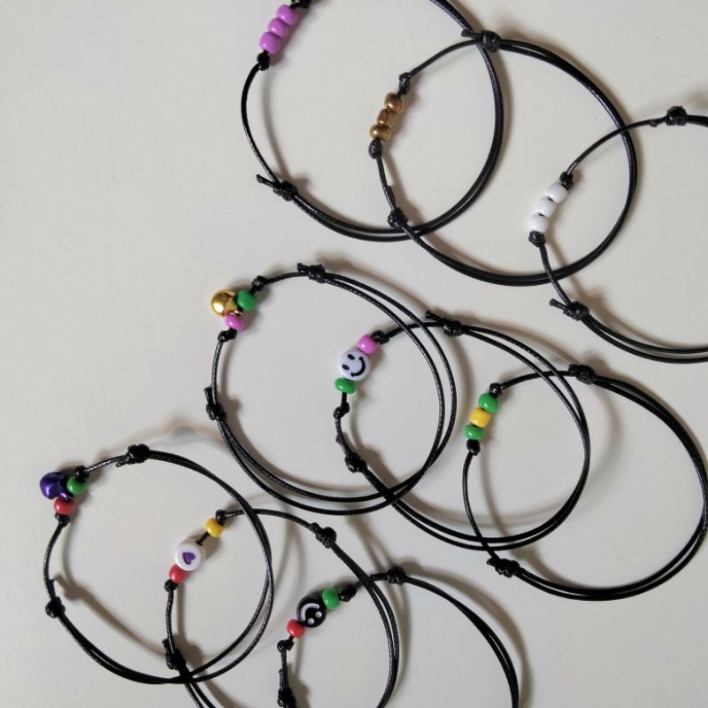 Gelang Hitam Mote Manik Warna Couple Anak