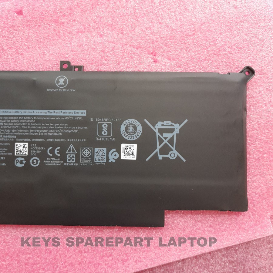 Baterai Laptop Original De Del Latitude 7280 7290 7380 7390 7480 F3YGT 2 7000 7490