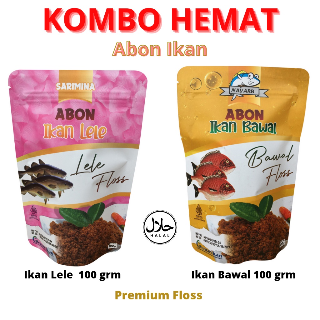 

PROMO Combo Hemat Abon Ikan Bawal Lele asli Premium Floss MPASI Non Msg Tanpa Pengawet Halal 200 GRM