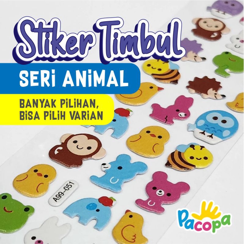 

[PACOPA] Sticker Timbul Anak 3D Stiker Tema Animal Reward Sticker Penghargaan