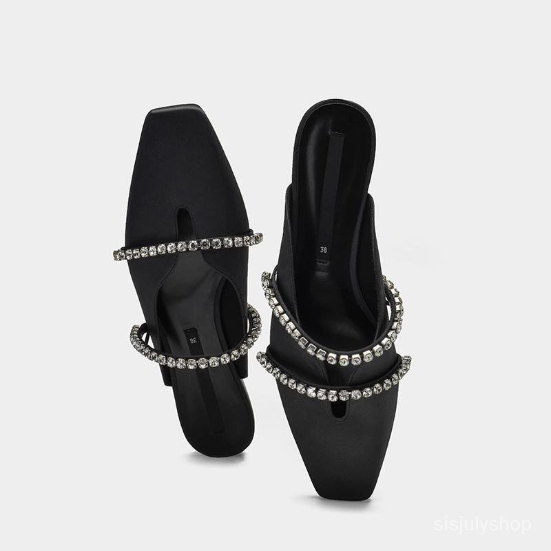 [✅BISA COD] #Sisjuly# Sepatu datar baru wanita / sepatu Mueller sepatu Prancis setengah seret sepatu