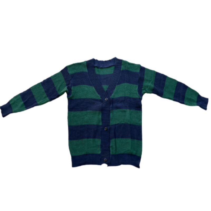Cardigan green crop kancing 3
