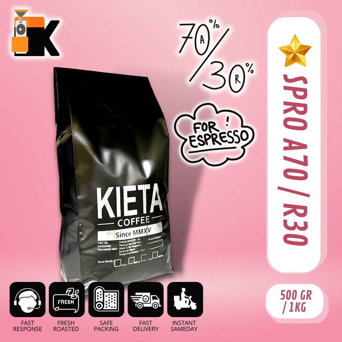 

TERMURAH Biji Kopi 1kg Espresso Blend 70 arabika / 30 robusta /KOPI EUBE/KOPI KAPAL