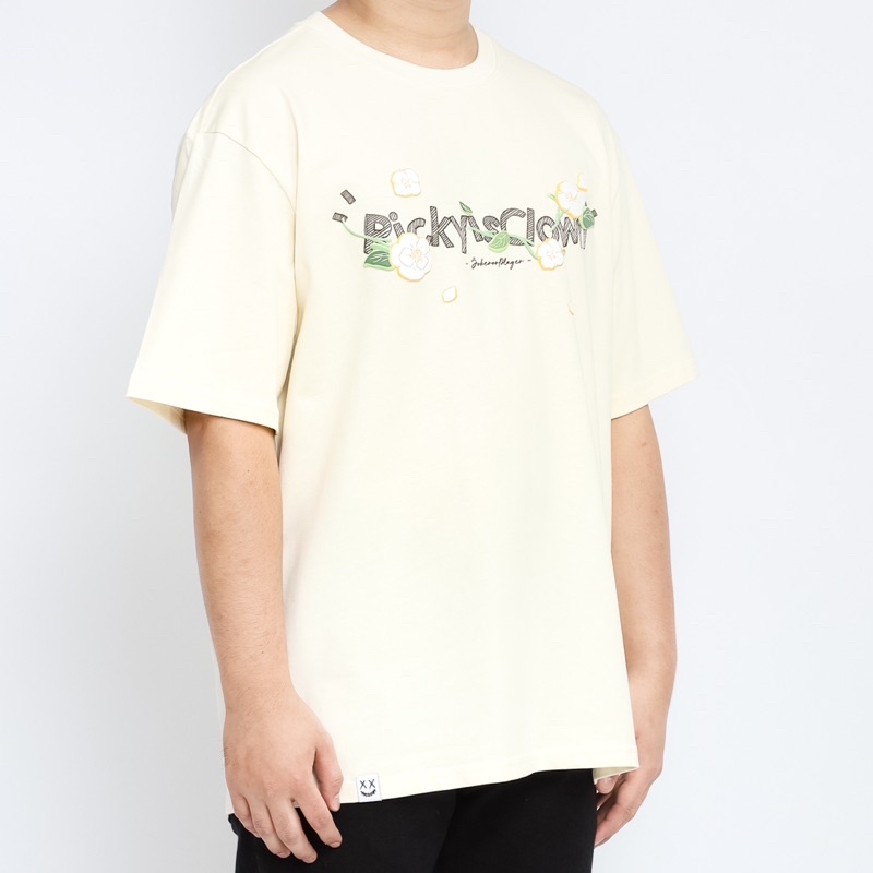 Ricky Is Clown Logo Flower Cream Tee