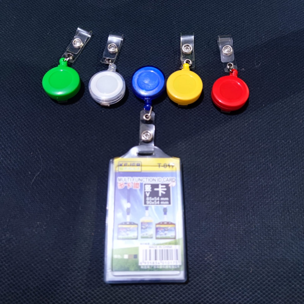 

Tali Roll Yoyo Clip On Tempat Kartu ID Card Holder Plastik Name Tag