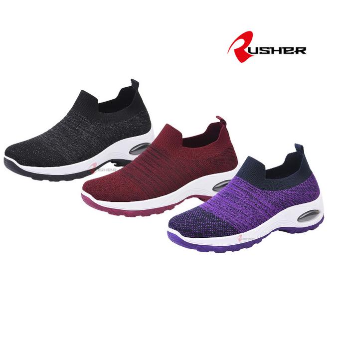 Promo Rusher Sepatu Slip On Wanita Import - Sneakers Tanpa Tali