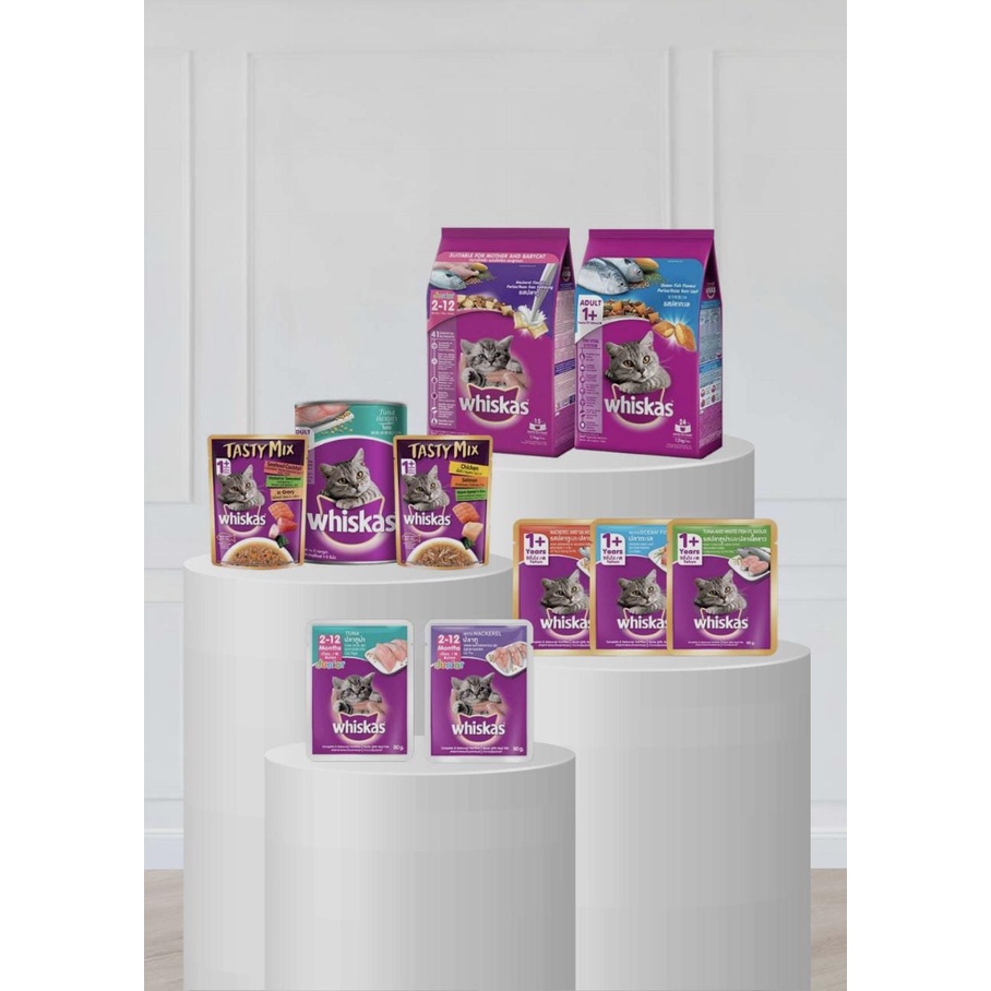 Whiskas Pouch Senior&Junior Makanan Kucing Basah 1BOX isi 14BKS