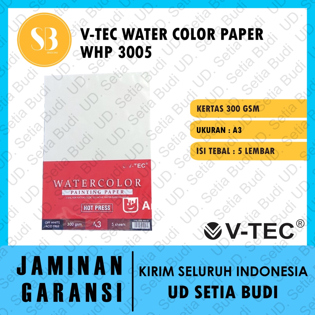 V-Tec Watercolor Paper A3 300GSM Hot Pressed WHP 3005